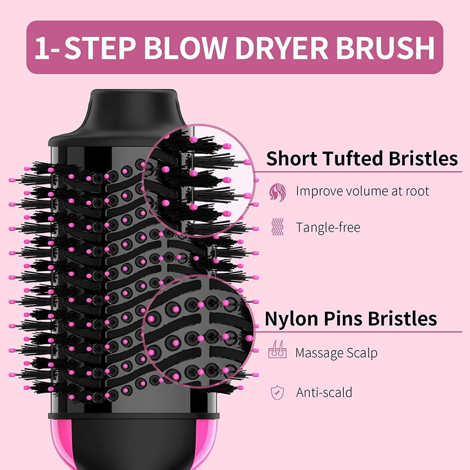 One Step Hot Air Brush Dryer & Straightener