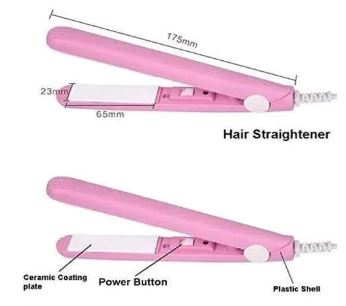 Mini Hair Straightener – Portable Ceramic Flat Iron for Women & Girls