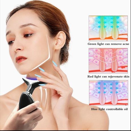 LED Light Therapy Beauty Device V Shape Face Massager Neck Lifting Device