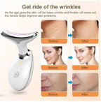 LED Light Therapy Beauty Device V Shape Face Massager Neck Lifting Device