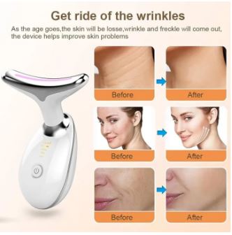 LED Light Therapy Beauty Device V Shape Face Massager Neck Lifting Device